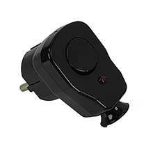 Angle plug AWA-ŁK with switch and led switching control black,elektro-plast