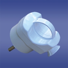 Angular plug with handle AWA-WS with unischuko,  white ,elektro-plast