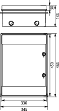 Rozdzielnica Hermetyczna RHp-24 (drzwi transparentne PC), IP65