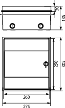 Rozdzielnica Hermetyczna RHp-8/ZB (z zamkiem, białe drzwi ABS), IP65