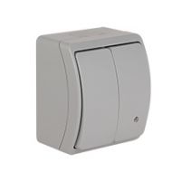 Switches and Sockets - KOALA - colour: gray - Two-Circuit Switch With Illumination VW-2L, screwless terminals, IP44