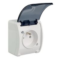 Switches and Sockets - KOALA - colour: white - Single Socket (2P+Z) VG-1, with earthing contact, screw type terminals, IP44