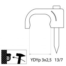 FLOP-13/7 Cable flat clip YDYp 3 x 2,5