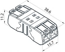 Szybkozłączka CMK-652, przelotowa, łączeniowa, 450V, 24A, na 2 przewody 0.2-2.5mm², transparentna, bez konieczności zarabiania końcówek