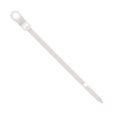 Opaski zaciskowe z otworem - Opaska zaciskowa z otworem - OZOb-4/100, biała, dł. 100mm