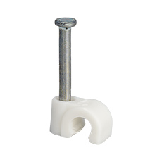 Uchwyty z gwoździem FLOP - Uchwyt kablowy z gwoździem FLOP-3, okrągły przewód ⌀3mm, biały, gwóźdź: 2x17mm