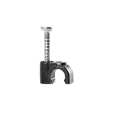 Uchwyty z gwoździem FLOP - Uchwyt kablowy z gwoździem FLOP-4 UV, okrągły przewód ⌀4mm, czarny, gwóźdź: 2x17mm