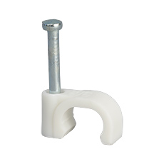 Uchwyty z gwoździem FLOP - Uchwyt kablowy z gwoździem FLOP-8/6, płaski, YDYp 2 x 2,5, biały