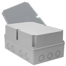 Natynkowe hermetyczne PH - Puszka hermetyczna PH-5B.2P, z osłabieniami pod dławiki, płyta PMT-5, IP65