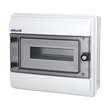 Rozdzielnice Podtynkowe RHp - Rozdzielnica Hermetyczna RHp-12/Z (z zamkiem, drzwi transparentne PC), IP65