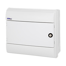 Rozdzielnice Podtynkowe RHp - Rozdzielnica Hermetyczna RHp-12/ZB (z zamkiem, drzwi białe ABS), IP65