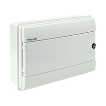 Rozdzielnice Podtynkowe RHp - Rozdzielnica Hermetyczna RHp-18/ZB (z zamkiem, drzwi białe ABS), IP65