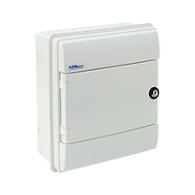 Rozdzielnice Podtynkowe RHp - Rozdzielnica Hermetyczna RHp-8/ZB (z zamkiem, białe drzwi ABS), IP65