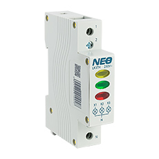 NEO -  Aparatura modułowa - Lampka kontrolna modułowa, na szynę TH35, 3-fazowa LK3TH