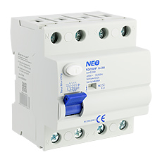 NEO -  Aparatura modułowa - Wyłącznik różnicowoprądowy 25A, 30mA, 4-biegunowy typ AC RCD/25A/4P