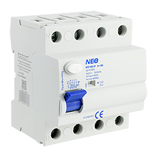 NEO -  Aparatura modułowa - Wyłącznik różnicowoprądowy 40A, 30mA, 4-biegunowy typ AC RCD/40A/4P