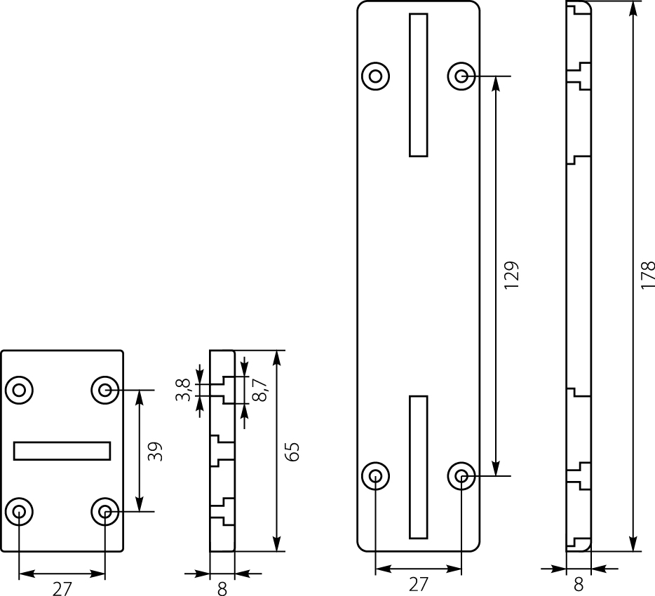 Element mocujący licznik (komplet) - EML Element mocujący licznik (komplet) - EML,elektro-plast
