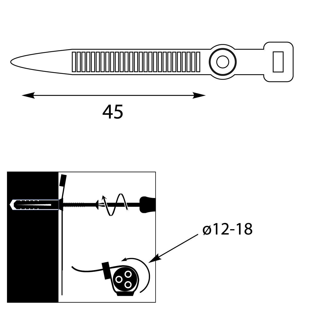 Uchwyt Paskowy Zaciskowy UP-z Φ18, 45mm, biały Uchwyt Paskowy Zaciskowy UP-z Φ18, 45mm, biały,elektro-plast