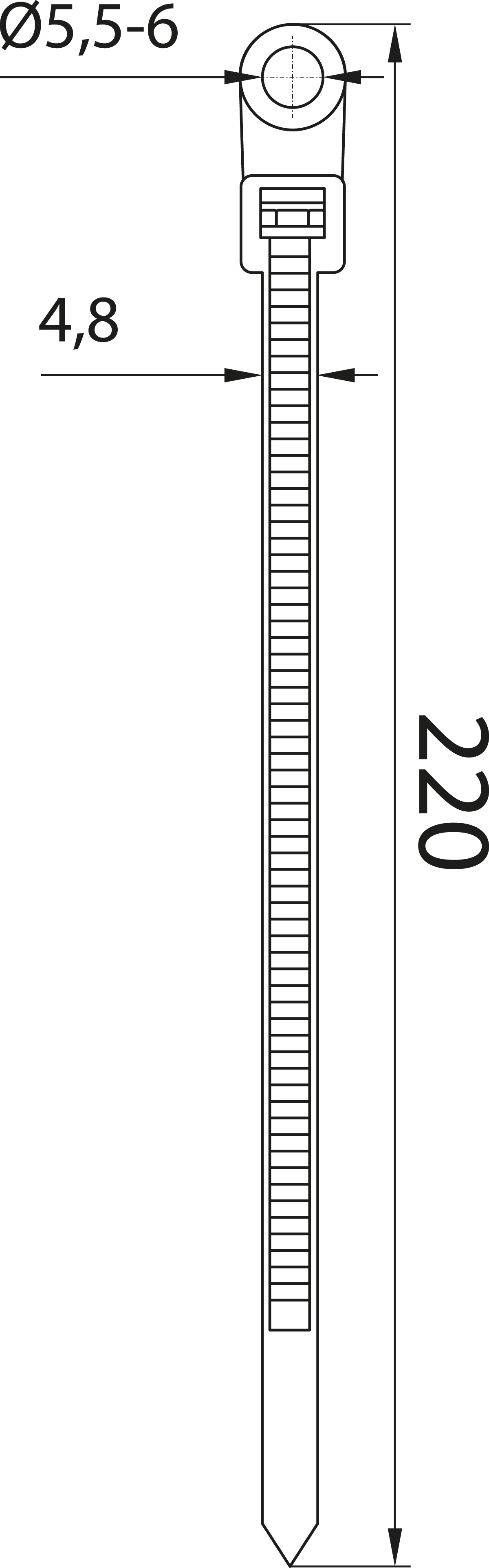 Opaska zaciskowa z otworem - OZOc-5/220UV, czarna, dł. 220mm Opaska zaciskowa z otworem - OZOc-5/220UV, czarna, dł. 220mm,elektro-plast