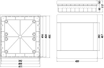 Rozdzielnica Podtynkowa SRp-36/2B, N+PE (2x18), IP40, drzwi białe