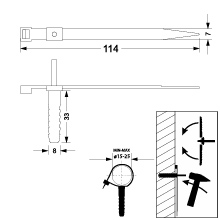 Uchwyt szybkiego montażu paskowy z kołkiem Φ8 - USMPK-8
