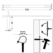 Uchwyt szybkiego montażu paskowy z kołkiem Φ10 - USMPK-10