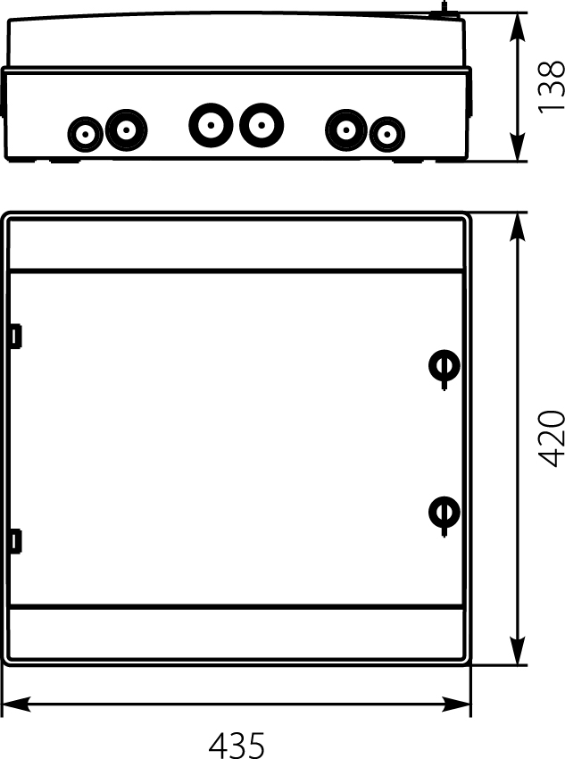 Rozdzielnica hermet. RH-36/2B (białe drzwi), listwy zaciskowe, wspornik TH35, IK07, 1000V DC, IP65,elektro-plast