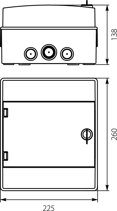 Rozdzielnica hermet. RH-6/B (białe drzwi), listwy zaciskowe, wspornik TH35, IK07, 1000V DC, IP65,elektro-plast