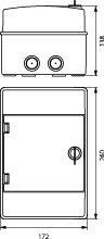 Rozdzielnica Hermetyczna Natynkowa RH-4/UV, AC/DC, 1500VDC, 500VAC, IP65, kolor: szary
