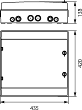Rozdzielnica Hermetyczna Natynkowa RH-36/2/UV, AC/DC, 1500VDC, 500VAC, IP65, kolor: szary