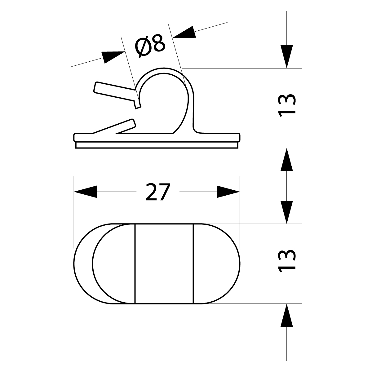 Uchwyt kablowy samoprzylepny otwierany UKSot-1, 1xØ8mm, kolor: czarny Uchwyt kablowy samoprzylepny otwierany UKSot-1, 1xØ8mm, kolor: czarny,elektro-plast