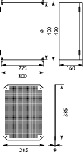 Obudowa z tworzywa UNIbox Uni-1/TPM, panel membranowy P-MB-35, płyta montażowa,  uchwyty do montażu naściennego, IP65, IK07
