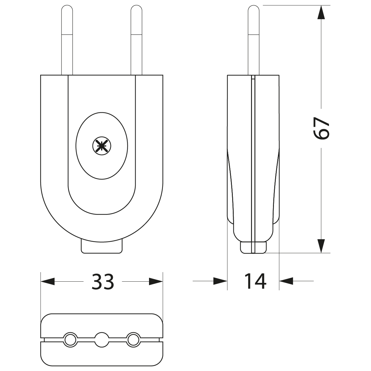 Wtyczka płaska 2P FWC, rozbieralna, 10A Wtyczka płaska 2P FWC, rozbieralna, 10A,elektro-plast
