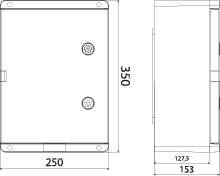 Obudowa z tworzywa UNI PRO 2 IP67 250×350×150, drzwi szare