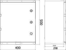 Obudowa z tworzywa UNI PRO 4D IP67 400×500×240, drzwi szare