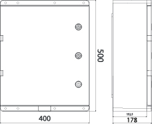 Obudowa z tworzywa UNI PRO 4/T IP67 400×500×180, drzwi transparentne