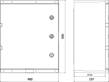 Obudowa z tworzywa UNI PRO 4D/T IP67 400×500×240, drzwi transparentne