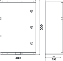 Obudowa z tworzywa UNI PRO 5/T IP67 400×600×200, drzwi transparentne