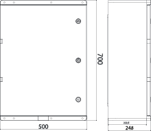 Obudowa z tworzywa UNI PRO 6/T IP67 500×700×250, drzwi transparentne