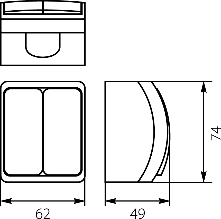 Łącznik Świecznikowy VW-2, zaciski bezgwintowe, IP44 Łącznik Świecznikowy VW-2, zaciski bezgwintowe, IP44,elektro-plast