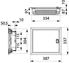 Rozdzielnica Podtynkowa z drzwiami metalowymi RPDM 1x14, N+PE, IP40, 1000 VAC, 1500 VDC
