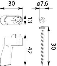 Element mocujący RPDMem 1-2 do pustych ścian, zestaw