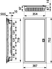 Rozdzielnica Podtynkowa z drzwiami metalowymi RPDM 4x14, N+PE (56), IP40, 1000 VAC, 1500 VDC