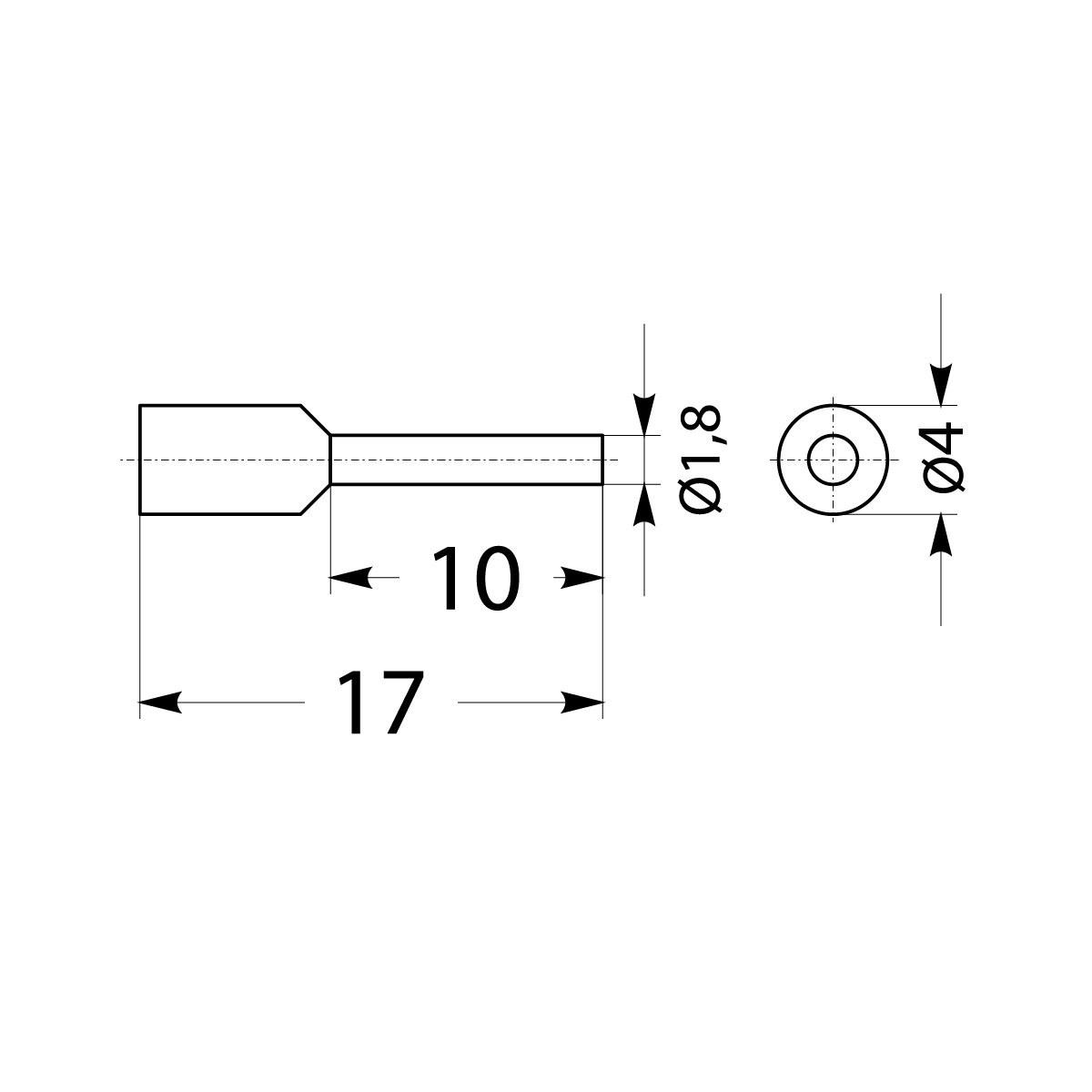 Końcówka tulejkowa izolowana HI 1,0/10-zo, żółta, Al/Cu Końcówka tulejkowa izolowana HI 1,0/10-zo, żółta, Al/Cu,elektro-plast