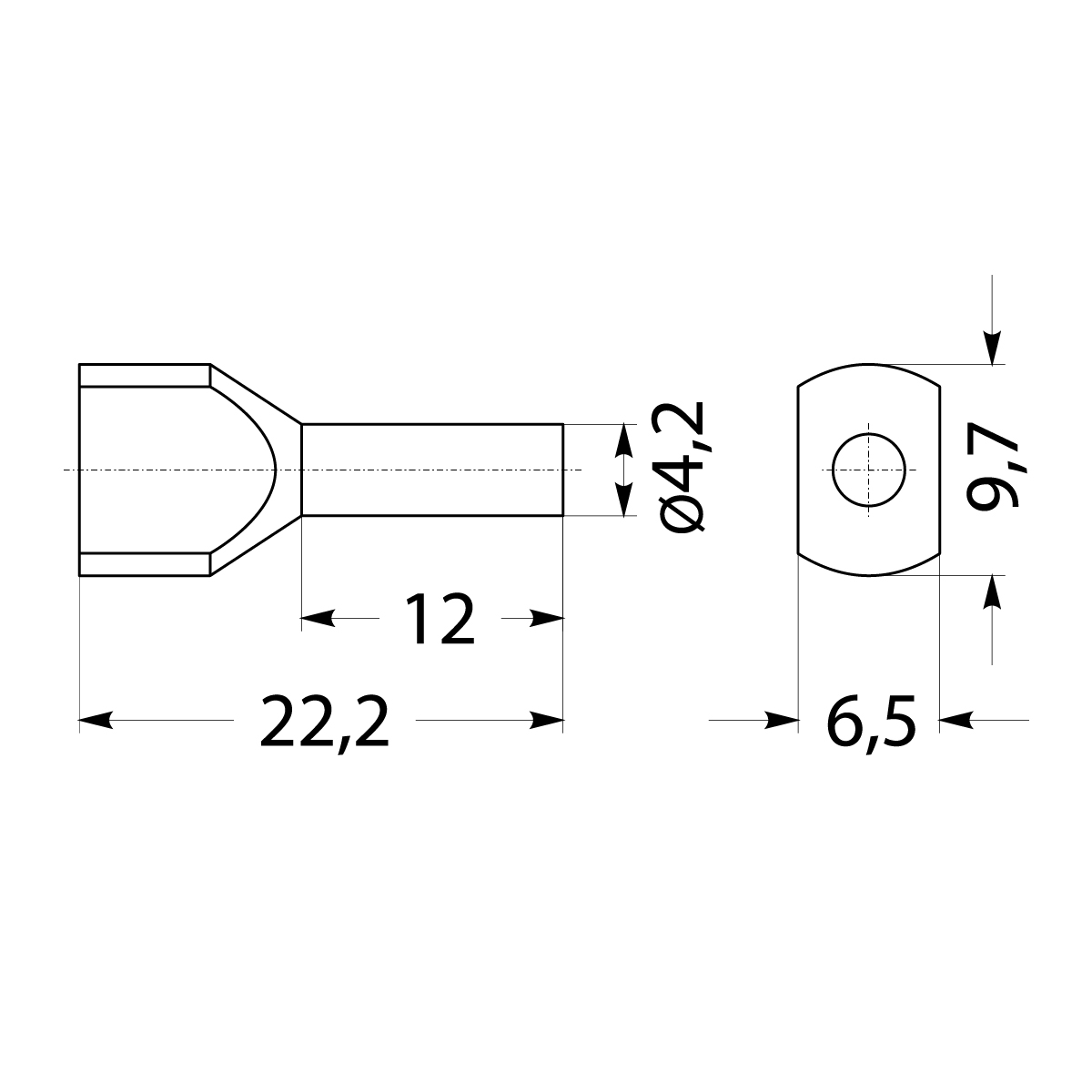 Końcówka tulejkowa izolowana HI 2x4,0/12-bi, biała, Al/Cu Końcówka tulejkowa izolowana HI 2x4,0/12-bi, biała, Al/Cu,elektro-plast