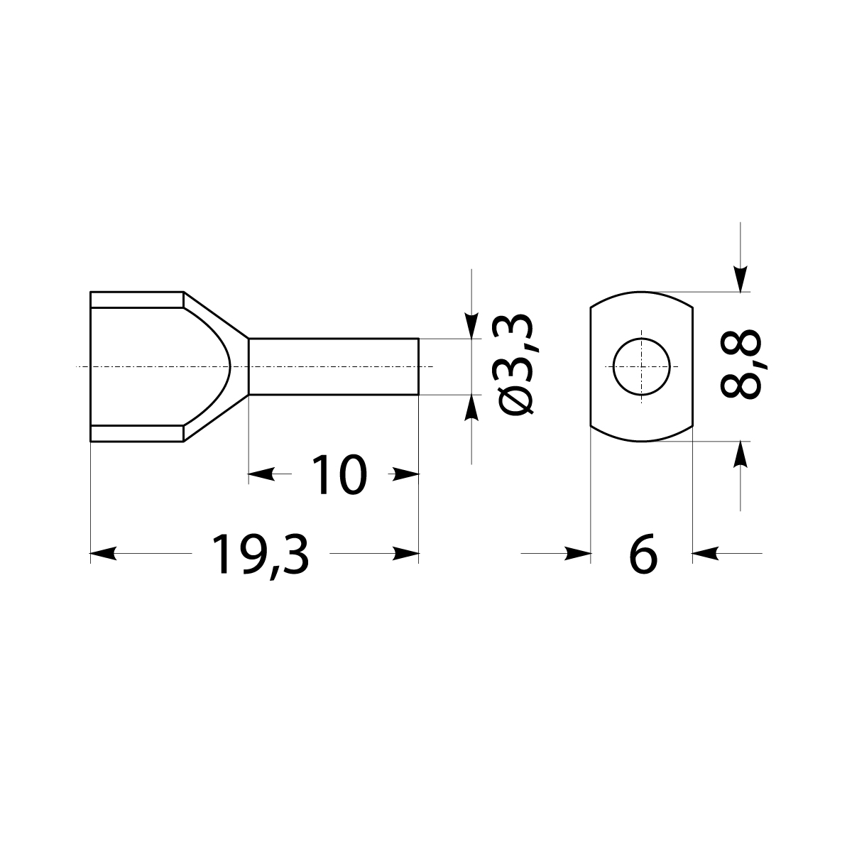 Końcówka tulejkowa izolowana HI 2x2,5/10-cza, czarna, Al/Cu Końcówka tulejkowa izolowana HI 2x2,5/10-cza, czarna, Al/Cu,elektro-plast