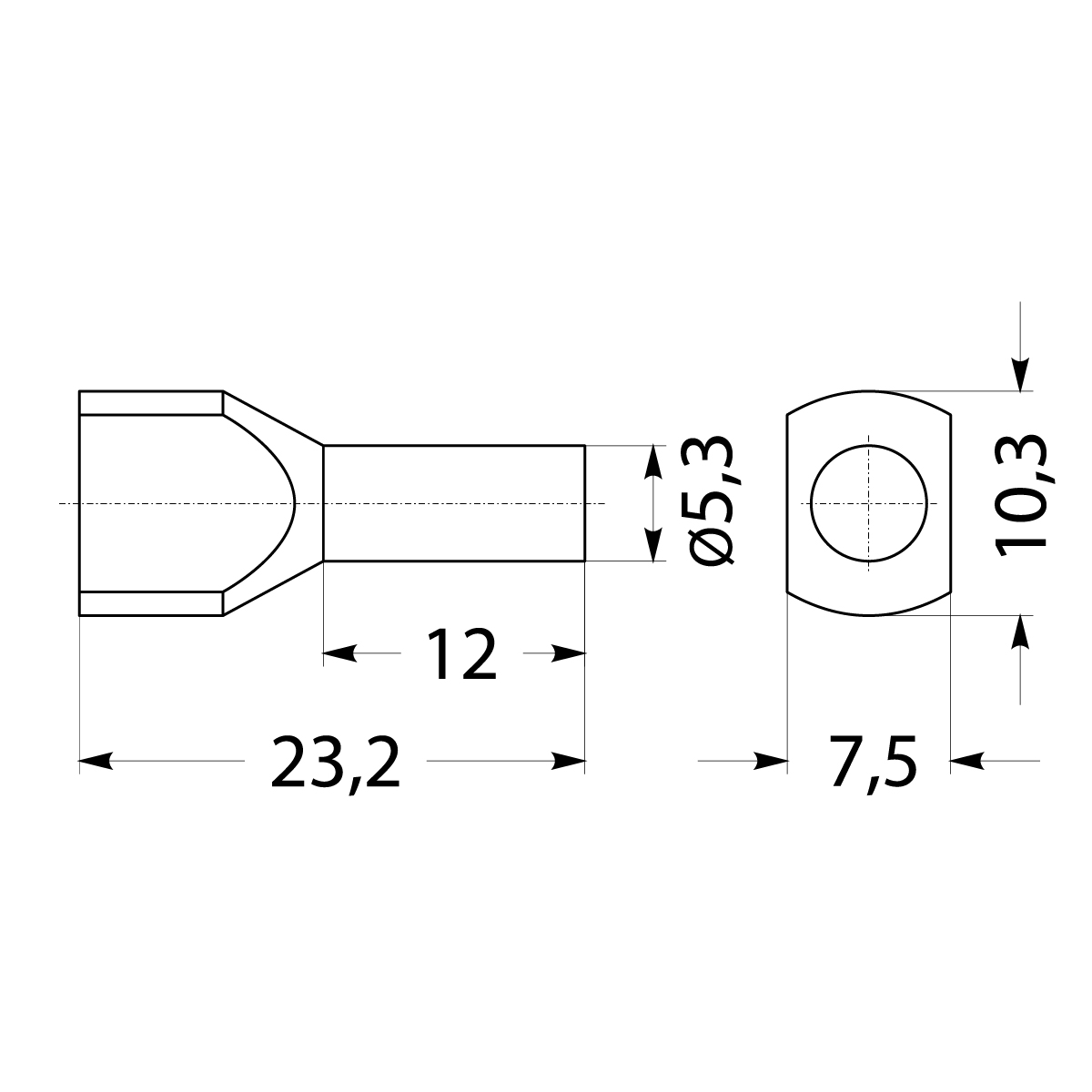 Końcówka tulejkowa izolowana HI 2x6,0/12-cza, czarna, Al/Cu Końcówka tulejkowa izolowana HI 2x6,0/12-cza, czarna, Al/Cu,elektro-plast