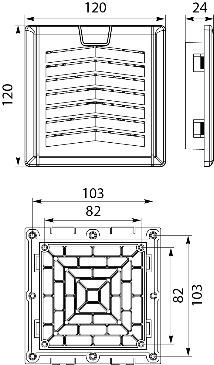 Filtr WF6, 120x120mm, IP54, kolor: szary Filtr WF6, 120x120mm, IP54, kolor: szary,elektro-plast