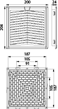 Filtr WF12, 200x204mm, IP54, kolor: szary