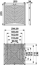 Filtr WF15, 253x253mm, IP54, kolor: szary